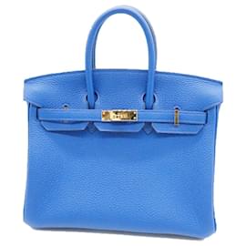 Hermès-Hermes Birkin 25 Togo Blue Royal Gold Hardware-Blue