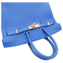 Hermès-Hermes Birkin 25 Togo Blue Royal Gold Hardware-Blue