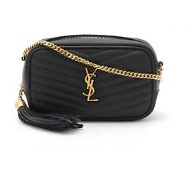 Borsa mini in pelle Yves Saint Laurent con catena per spalla Nero