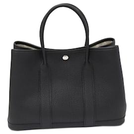 Hermès-Hermes Garden Party 30 TPM Negonda Tote Bag-Black