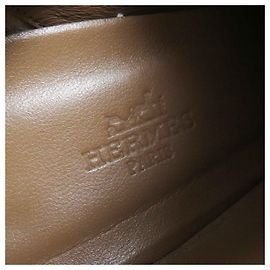 Hermès HERMES JOUEUSE Leather Short Boots Brown 38.5 Brown