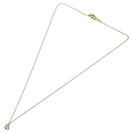 Autre Marque-K18YG Diamond Necklace 0.10ct-Golden