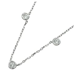 Autre Marque-Pt850 Diamond Necklace 5P 0.45ct-Other