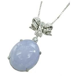 Autre Marque-Lavender Jade Necklace K18WG 16.95ct-White