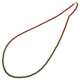 Autre Marque-K18YG Coral Necklace No Brand-Red