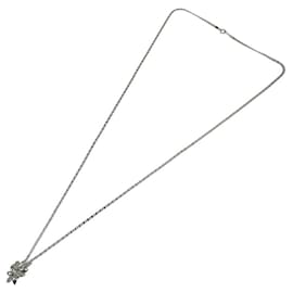 Autre Marque-K18WG Diamond Leaf Motif Long Necklace-White