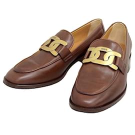 Tod's-Tod's Leather Kate Loafers Brown-Brown