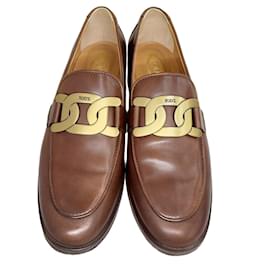 Tod's-Tod's Leather Kate Loafers Brown-Brown