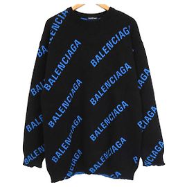Suéter de punto Balenciaga 625970 Negro Azul Otro