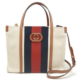 Gucci Small Canvas 2WAY Tote Bag 727728 Brown