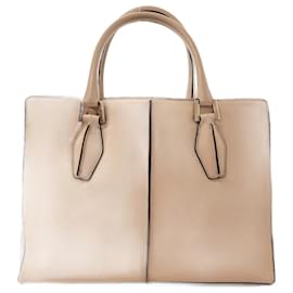 Tod's-Tod's Leather D-Styling PM32 Tote Bag-Beige