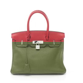Hermès-Sac à main Hermes Birkin 30 Rouge-Rouge