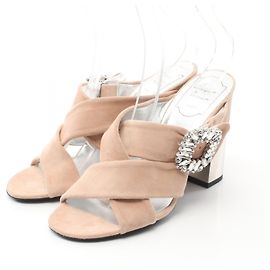 Roger Vivier Suede PODIUM Sandals Pink