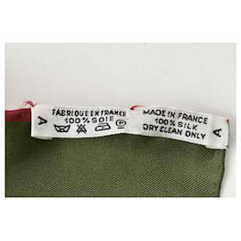 Hermès-Hermes Silk Scarf Carriage Motif Bordeaux/White-Other