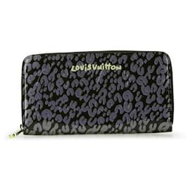 Louis Vuitton-Louis Vuitton Leopard Patent Zippy Wallet-Purple