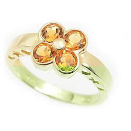 Autre Marque-Ponte Vecchio Citrine Flower Ring K18YG-Golden