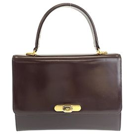 Valentino Leather Handbag Brown Vintage Brown