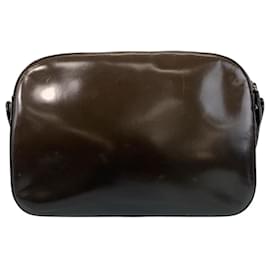 Prada-Prada Patent Leather Shoulder Bag-Brown