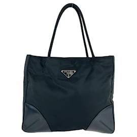 Prada-Prada Nylon Tessuto Logo Tote Bag-Black