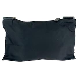 Prada-Prada Nylon Tessuto Logo Plate Shoulder Bag-Black