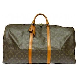 Louis Vuitton-Louis Vuitton Keepall 60 Bandouliere Travel Bag M41412-Brown