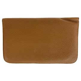 Hermès-Hermes Dogon GM Long Wallet Light Brown-Golden