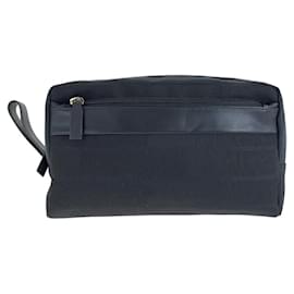 Versace-Versace Black Canvas Clutch Bag-Black