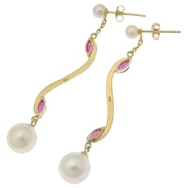 Autre Marque-K18YG Pearl Earrings Clip-On-Golden