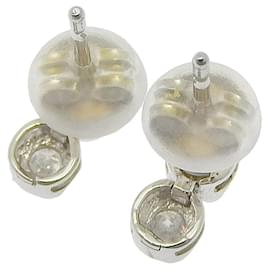 Autre Marque-K18WG Diamond Earrings 0.20ct-White