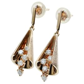 Autre Marque-K18PG Diamond Earrings Pink Gold-Pink