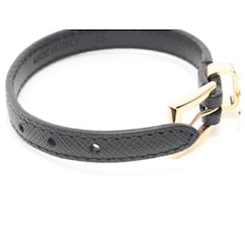 Prada-Prada Triangle Logo Bracelet Saffiano Leather-Black