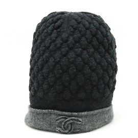 Chanel Cashmere Silk Coco Mark Knit Cap Hat Other