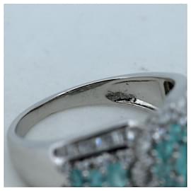 Autre Marque-Paraiba Tourmaline Diamond Ring Pt950 Platinum-Other