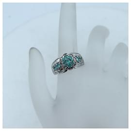 Autre Marque-Paraiba Tourmaline Diamond Ring Pt950 Platinum-Other
