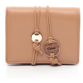 Chloé Chloe Malou Small Leather Wallet Beige Beige