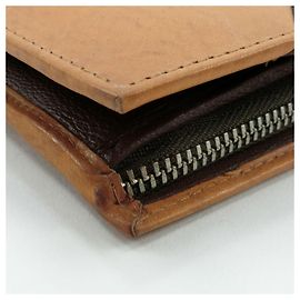 Autre Marque Hiroko Koshino Leather Bifold Wallet Camel Brown