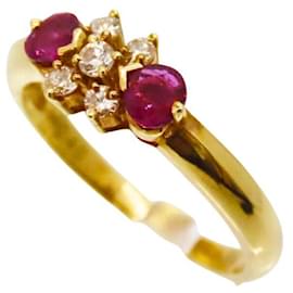 Autre Marque-18K Ruby Diamond Ring-Red