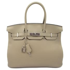 Hermès-Sac à main Birkin 35 en cuir Togo Hermes Trench-Beige