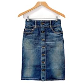 Jupe en denim Yves Saint Laurent 663874 Bleu