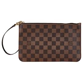 Louis Vuitton-Louis Vuitton Damier Pouch Brown PVC Leather-Brown