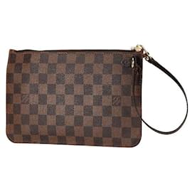 Louis Vuitton-Louis Vuitton Damier Pouch Brown PVC Leather-Brown