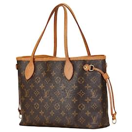 Louis Vuitton-Louis Vuitton Neverfull PM Tote Brown PVC Leather-Brown