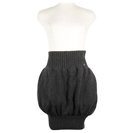 Jupe en cachemire Chanel grise Marron