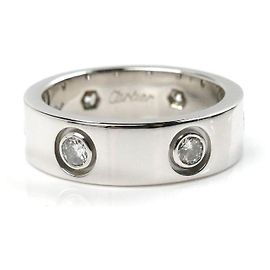 Cartier White Gold Diamond Love Ring 6P White