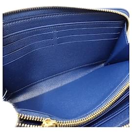 Louis Vuitton-Louis Vuitton Zippy Wallet Monogram Blue-Blue