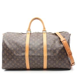 Louis Vuitton-Louis Vuitton Monogram Keepall Bandouliere 55 Boston Bag M41414-Brown