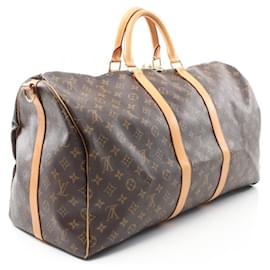 Louis Vuitton-Louis Vuitton Monogram Keepall Bandouliere 55 Boston Bag M41414-Brown