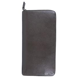 Prada-Prada Saffiano Long Wallet 2ML220-Brown