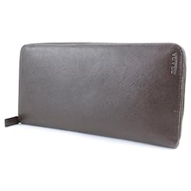 Prada-Prada Saffiano Long Wallet 2ML220-Brown