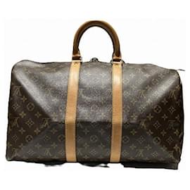 Louis Vuitton-Louis Vuitton Monogram Keepall 45 Bag M41428-Brown
